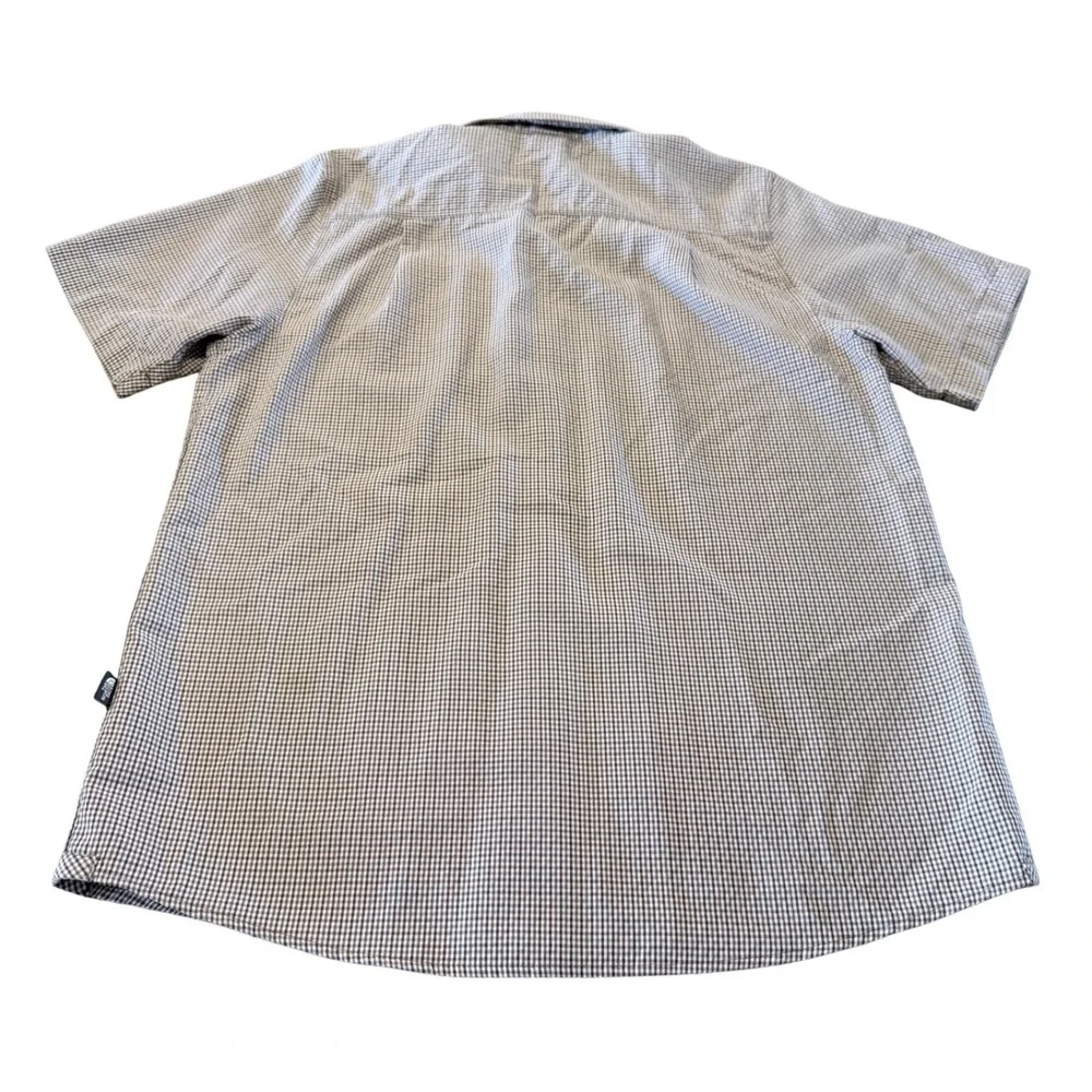 The North Face Mens Brown Gingham Short Sleeve Button Up Shirt Size M‎ Hiking